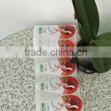 Professional factory high quality drink products custom labels printing self-adhesive stickers