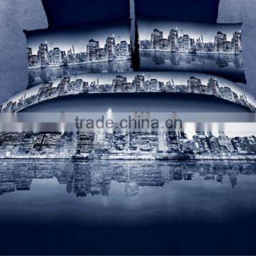 100% cotton 3D effect city bed set duvet cover