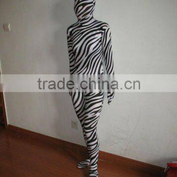 zebra spandex full body suit