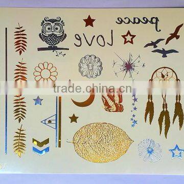 Elephants Gold Temporary Jewelry Tattoos Skin Adhesive Sticker Paper photo-4