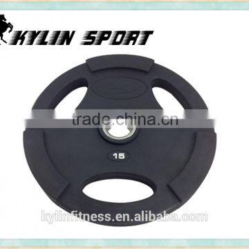 olympic rubber plate with 3 handles qj-wp033