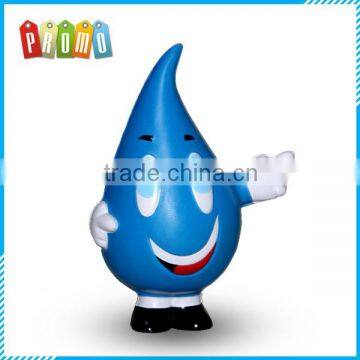 Top Customized Cartoon Water-drop Shaped PU Stress Reliever PU Foam Stess Ball