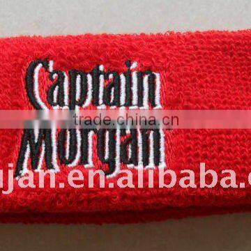 red cotton embroidery sweatband