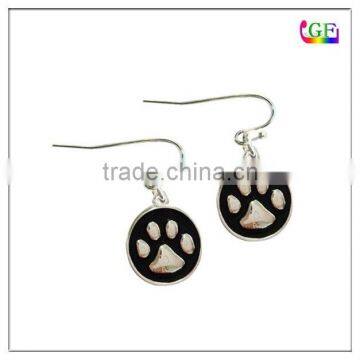 Custom metal pet paw print earrings