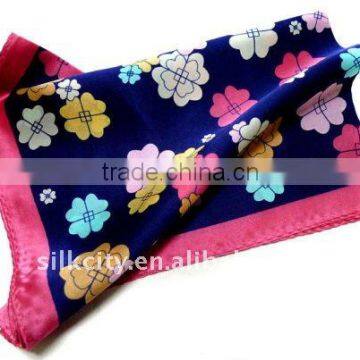 Promotion Winter Hand Print Twill square silk scarf