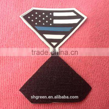 Diamond shape 3D PVC rubber hook and loop patch for uniform