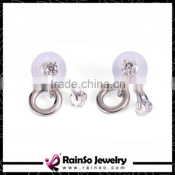 Luxury Zircon Crystal Stud Earrings Rose Gold Plated Jewelry for Women photo-3