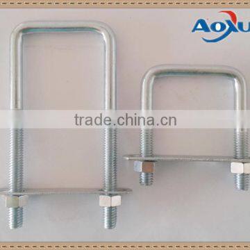 Electric galvanized square clamp u bolzen, u bolt clamp, square clamp bolt