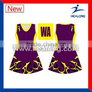 High Quality Sublimation Netball Uniforms Women Bodysuit