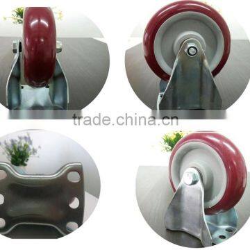 JY-501|5 Inch Fixed Industrial Wheel|Hand Trolley Fixed Caster|Red Medium Duty Industrial Fixed Caster Wheel photo-5