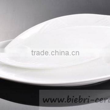 14 inch Super White Design Custom Fish Ceramic Porcelain Fine Bone China Bowls For Hotel Restaurant Wholesale All Size