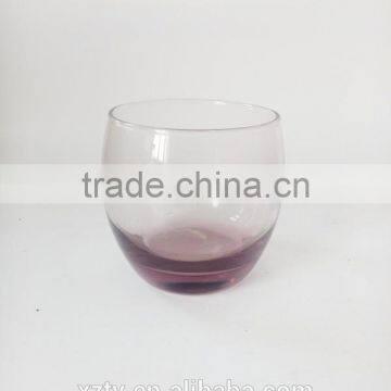 8oz body shaped with red bottom glass beverage wine/vodka empty cup