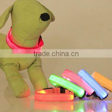 New product PU flashing lights dog collar