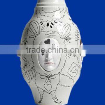 2013 high comment human face special design porcelain Flower Vase