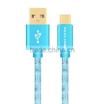 VOXLINK Colorful 5v 2a Gold Plated 2m Crocodile USB Typc c Charger Cable for Macbook photo-6