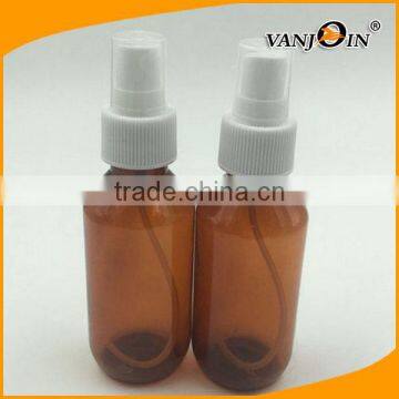 2oz Amber Boston Round Plastic Bottle With Fine Mist Sprayer Dispenser photo-3