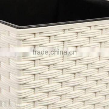 Wholesale Elegant White Resin Wicker Decorative Indoor Plant Pots photo-3