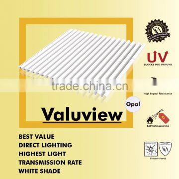 Co-Extruded Plastic Polycarbonate Corrugated Sheet (Valuview Opal MINI)