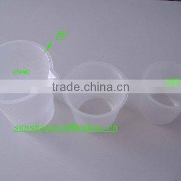 Durable clear color plastic paint mixing cups