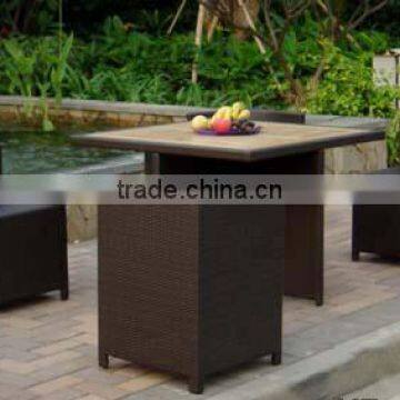 Rattan Furniture Wooden Dining Table Set photo-3