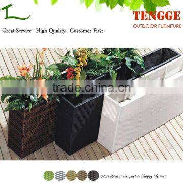 Handmade Rattan Decorated Rectangular Wicker Planter