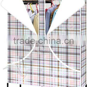 portable non-woven fabric metal wardrobe