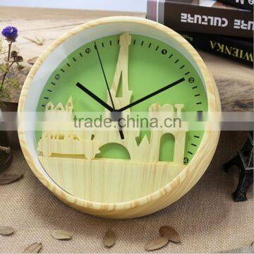 2017 New Design Tower Colorful Decorative Wall Clock For Wholesale photo-5