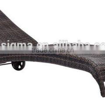 2017 Trade Assurance Hot Sale Modern Aluminium Frame pe Rattan Handmade Lover Chaise Sun Lounge photo-2