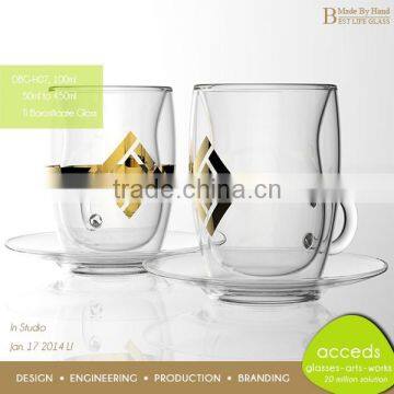 Best Quality Borosilicate Double Wall Glass Water Cup Mug photo-3