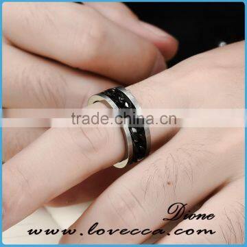 High Quality Mens Black Smooth Titanium Stainless Steel Biker Ring photo-2