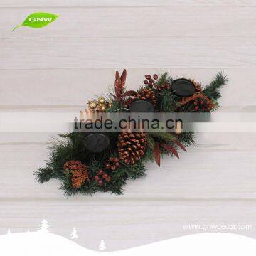 GNW CHGR-1607037 Customized Promotional wholesale PVC Christmas candle garland with golden Bauble