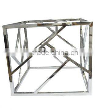 Modern Living Room Rose Gold Stainless Steel Clear Square Glass Coffee Table photo-3