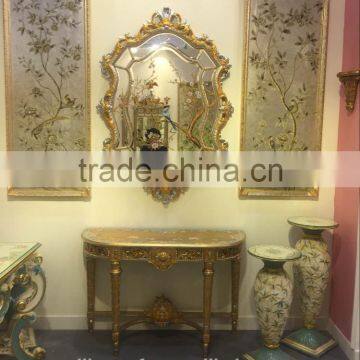 Blue Handpainted Antique Style Decorative Console Table,Bird and Flowers photo-2