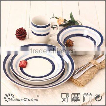 New design hand painting stoneware dinner set for home use daily use handpainted dinner set