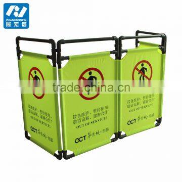 safety barriers for work with escalators with logo on