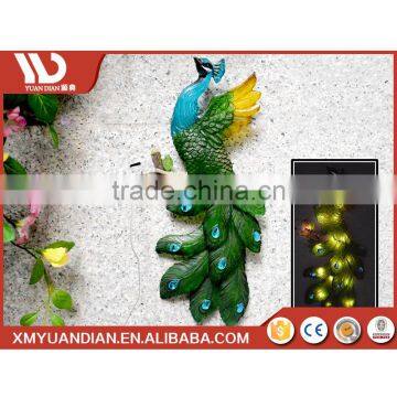 New China Products For Sale Art Work Resin Craft Peacock Solar Home Solar Led Ground Light photo-3