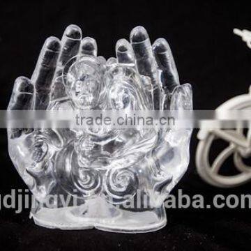 Acrylic ClearLED LIGHTED MERRY CHRISTMAS Sets of Hand for Indoor Decoration photo-2