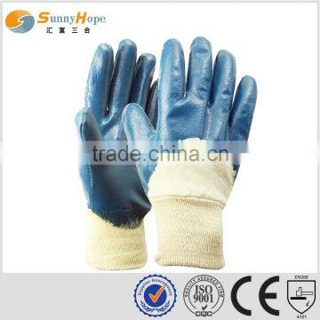 Sunnyhope full coated nitrile safety cuff gloves for oil industria work