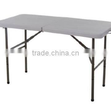 Multipurpose Utility Center-Fold Folding Table with Carrying Handle - White\Gray Frame