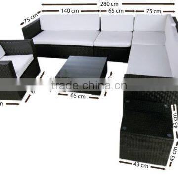 Outdoor Patio Rattan Wicker Sofa Sectional Set Deep Seating Group with Cushion