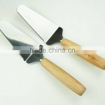 32057 Stainless Steel Steak Cake Pizza Turner With Wooden Handle