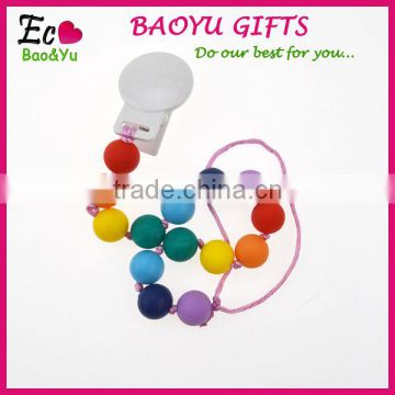 New Style Healthy Beads Pacifier Holder Baby Pacifier Chain Clip