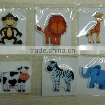 1.5" Puff Zoo Animal Assortment Stickers