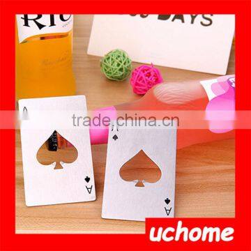 UCHOME Stainless steel spade A playing card bottle opener