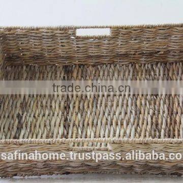 Rectangle Water Hyacinth Basket With Handles photo-2