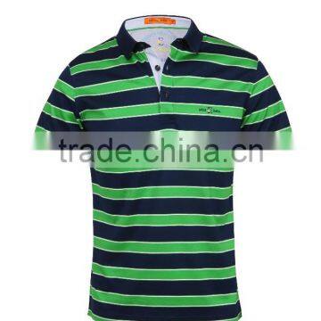 Men's 100%cotton Stripe Softtextile t Shirt Polo photo-4