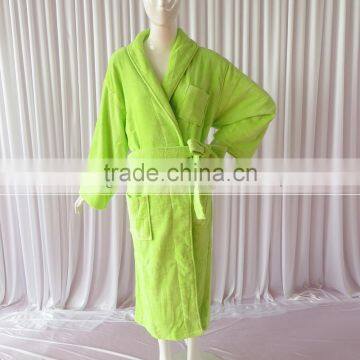 Warm Winter Bathrobe Lime Coral Flannel Thick Long Spa Robe Women's Pajamas