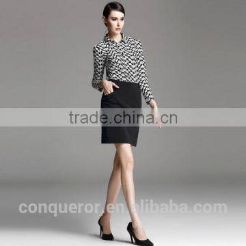Office Ladies Elegant Fashion Printed Long Sleeve Formal Shirt photo-2