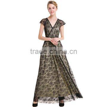 Maxnegio Sexy Black Long Lace Wrap Maxi Evening Dress for Women photo-6