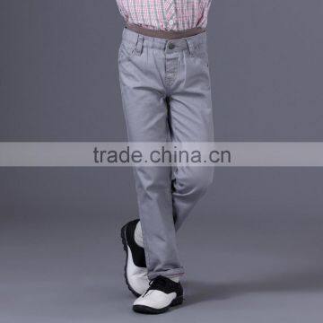 grey 100% cotton twill with slub casual pants for boys